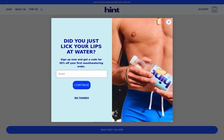 Screenshot of drinkhint.com