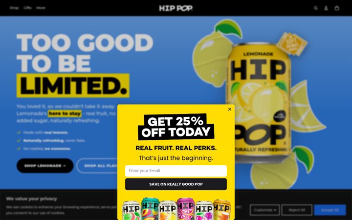 Screenshot of drinkhippop.com