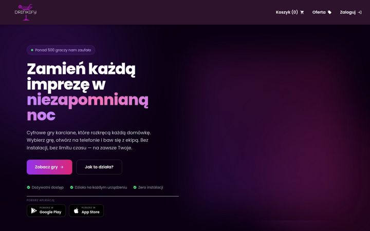 Captura de ecrã de drinkify.pl