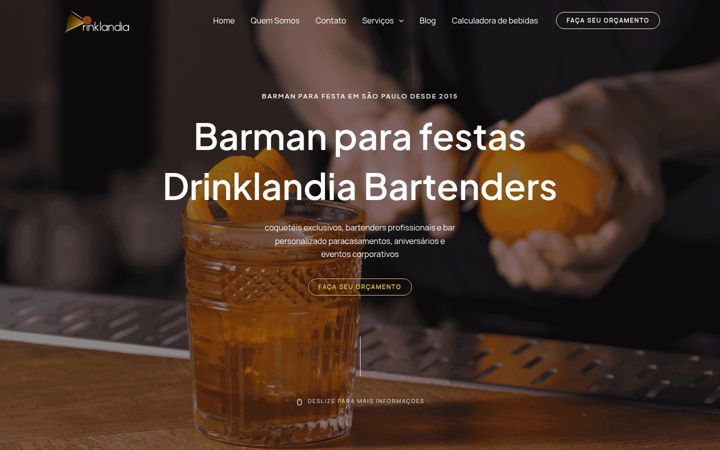 Screenshot stránky drinklandia.com.br