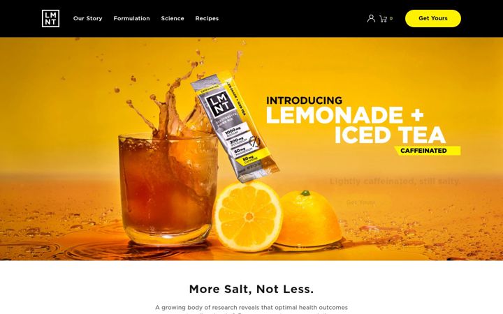 Screenshot of drinklmnt.com