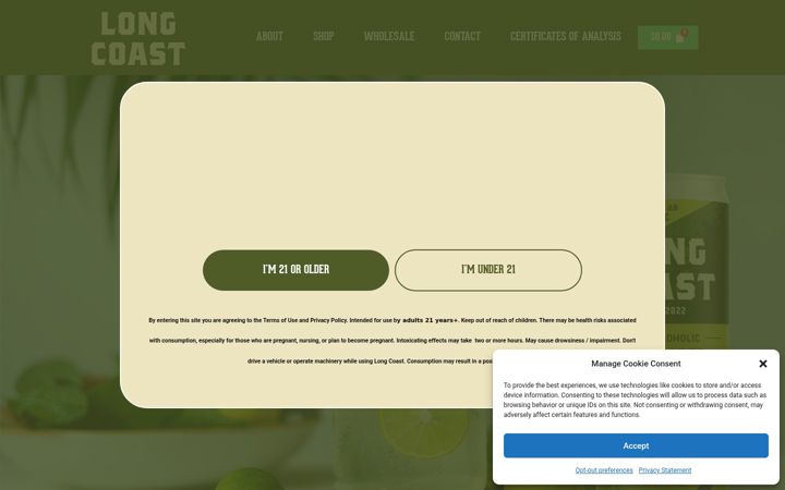 Screenshot of drinklongcoast.com