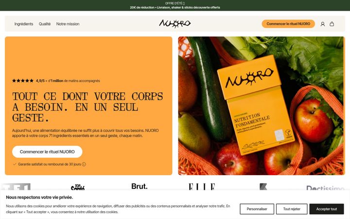Screenshot of drinknuoro.com