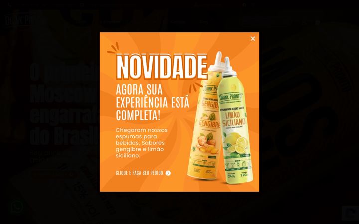 Screenshot stránky drinkpronto.com.br
