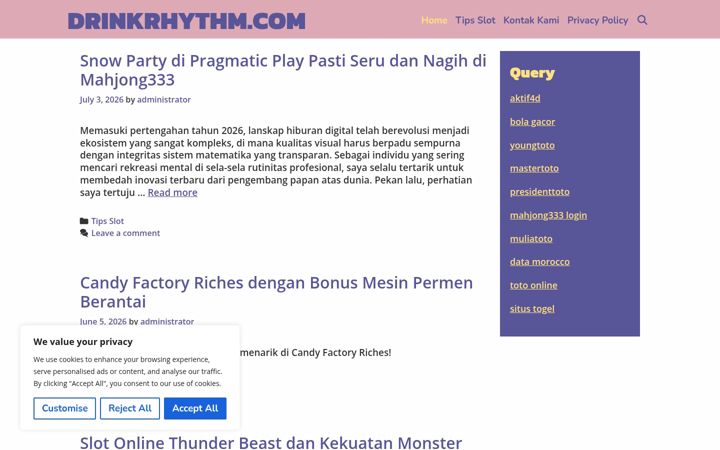 Screenshot of drinkrhythm.com