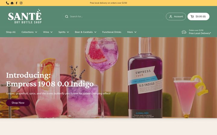 Skjámynd af drinksante.ca