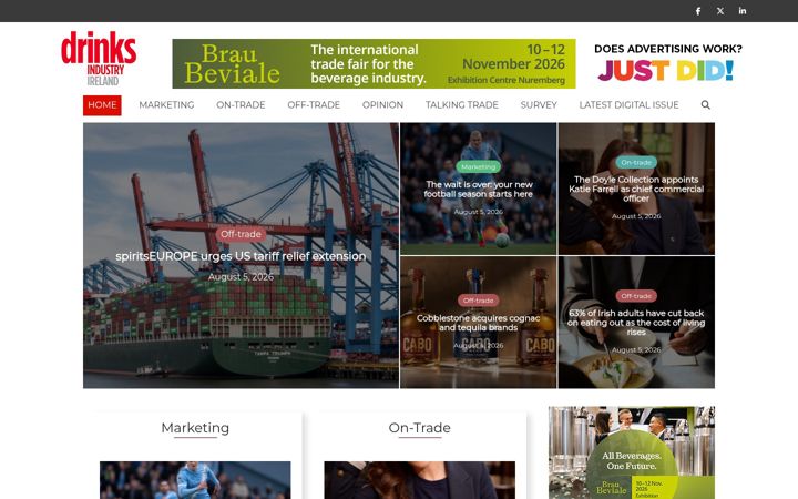 Captura de pantalla de drinksindustryireland.ie