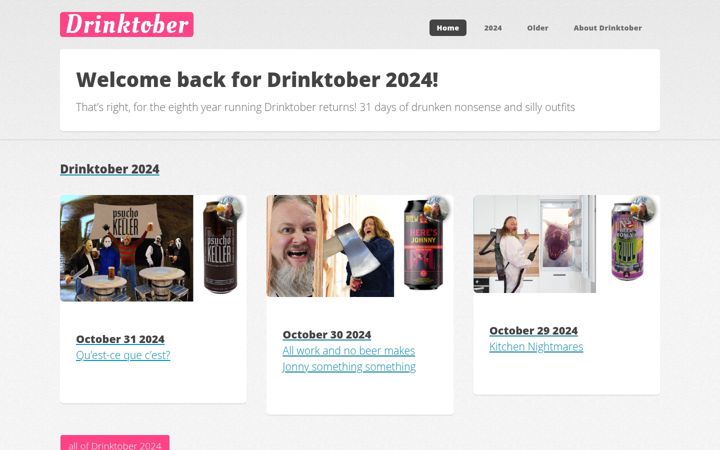 Captură de ecran a drinktober.co.uk