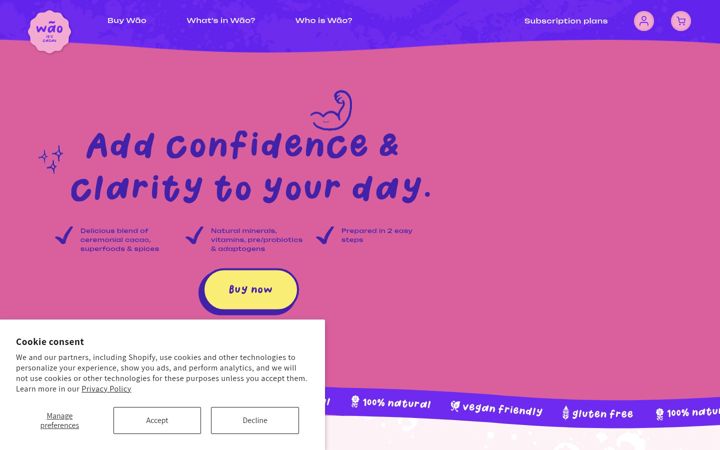 Screenshot of drinkwao.com