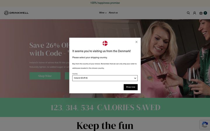 Screenshot of drinkwellireland.com