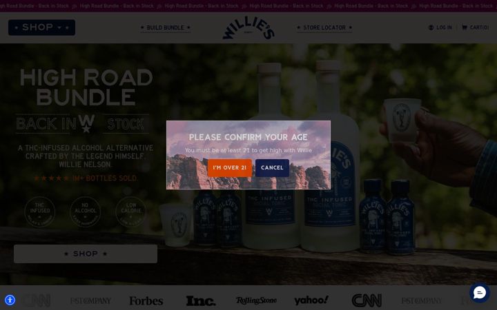 Screenshot of drinkwillies.com