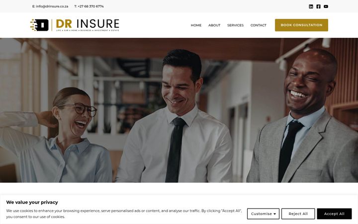 Screenshot of drinsure.co.za