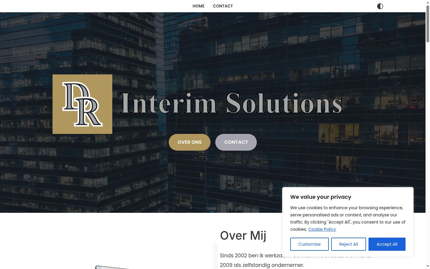 Screenshot del banner di consenso mostrato prima di qualsiasi interazione