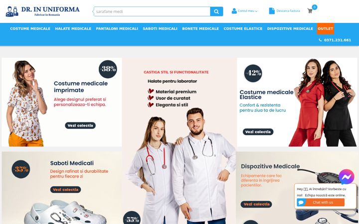 Screenshot of drinuniforma.ro