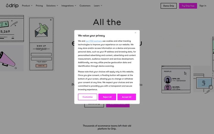 Screenshot of drip.com