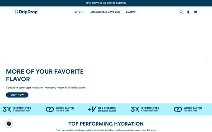 Snímek obrazovky dripdrop.com