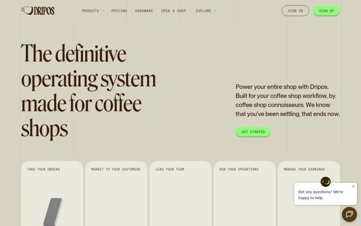 Screenshot of dripos.com
