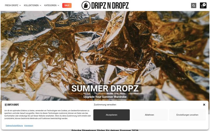 Ekrano kopija dripzndropz.de