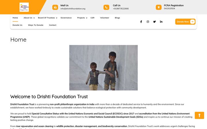 Ekrano kopija drishtifoundation.org