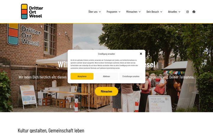 Ekrano kopija dritterortwesel.de