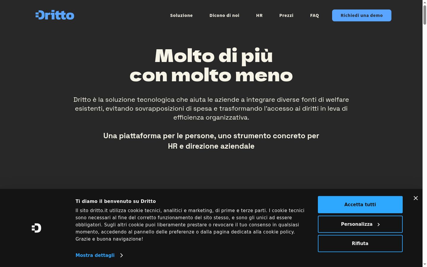 Screenshot of the consent banner shown before any interaction