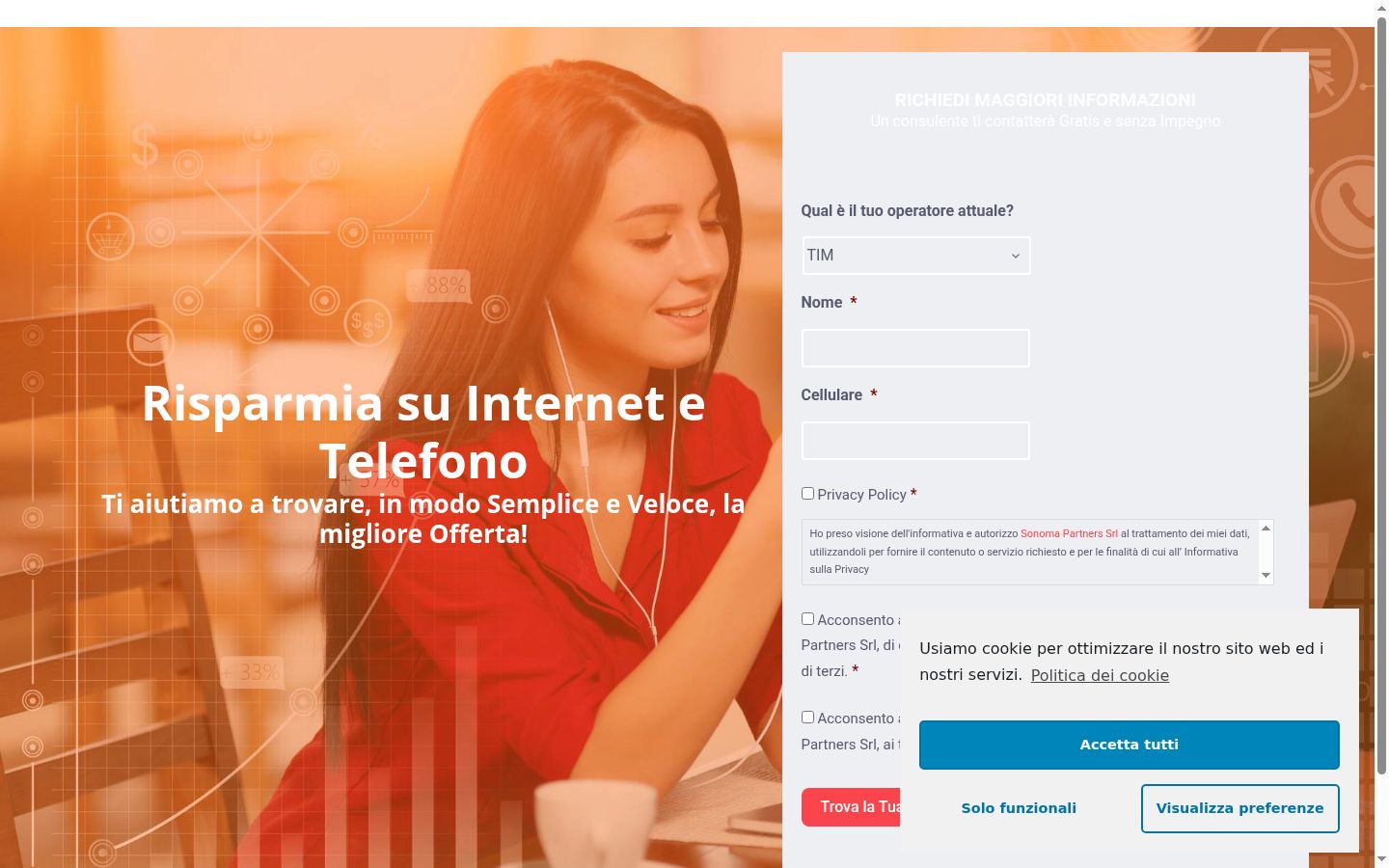 Screenshot of the consent banner shown before any interaction