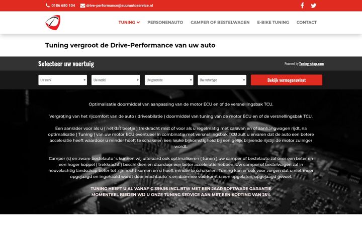 Screenshot di drive-performance.nl