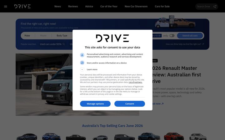 Screenshot of drive.com.au