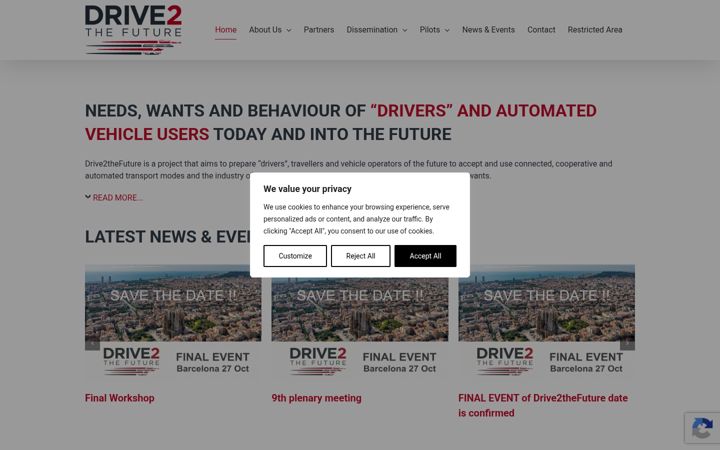 Capture d'écran de drive2thefuture.eu
