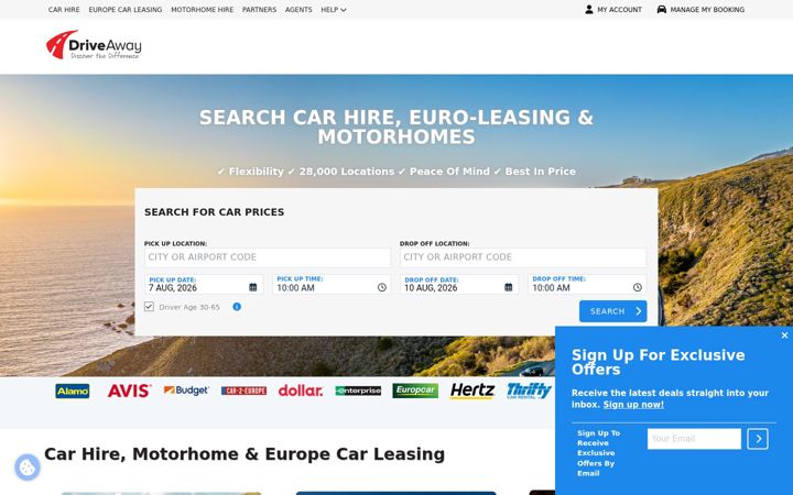 Capture d'écran de driveaway.com.au
