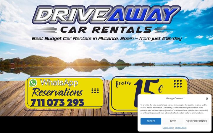 Screenshot of driveawaycarrentals.com