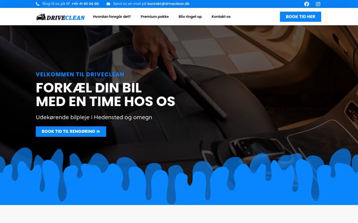 Screenshot του driveclean.dk