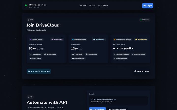 Screenshot of drivecloud.cc