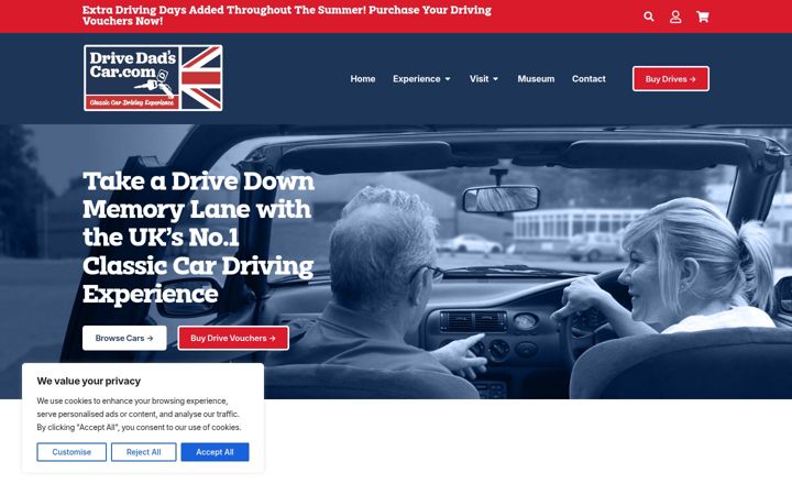 Screenshot of drivedadscar.com