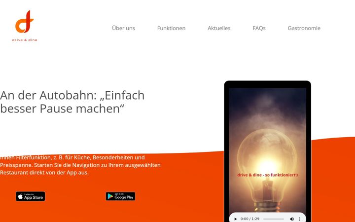 Screenshot of drivedineapp.com