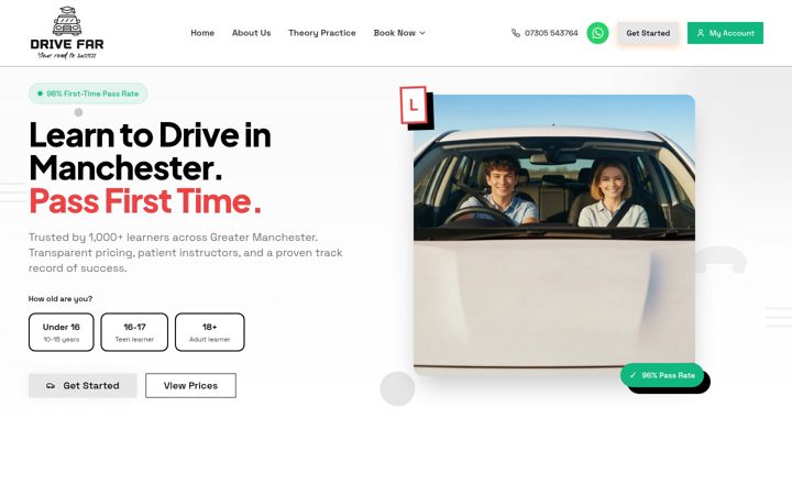 Captură de ecran a drivefar.co.uk