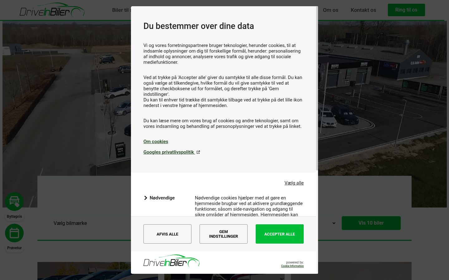 Capture d'écran de la bannière de consentement affichée avant toute interaction