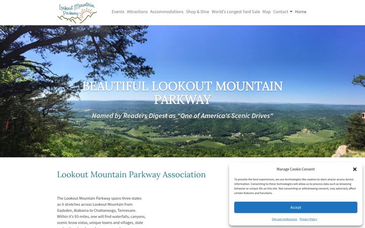 Screenshot of drivelookoutmountain.com