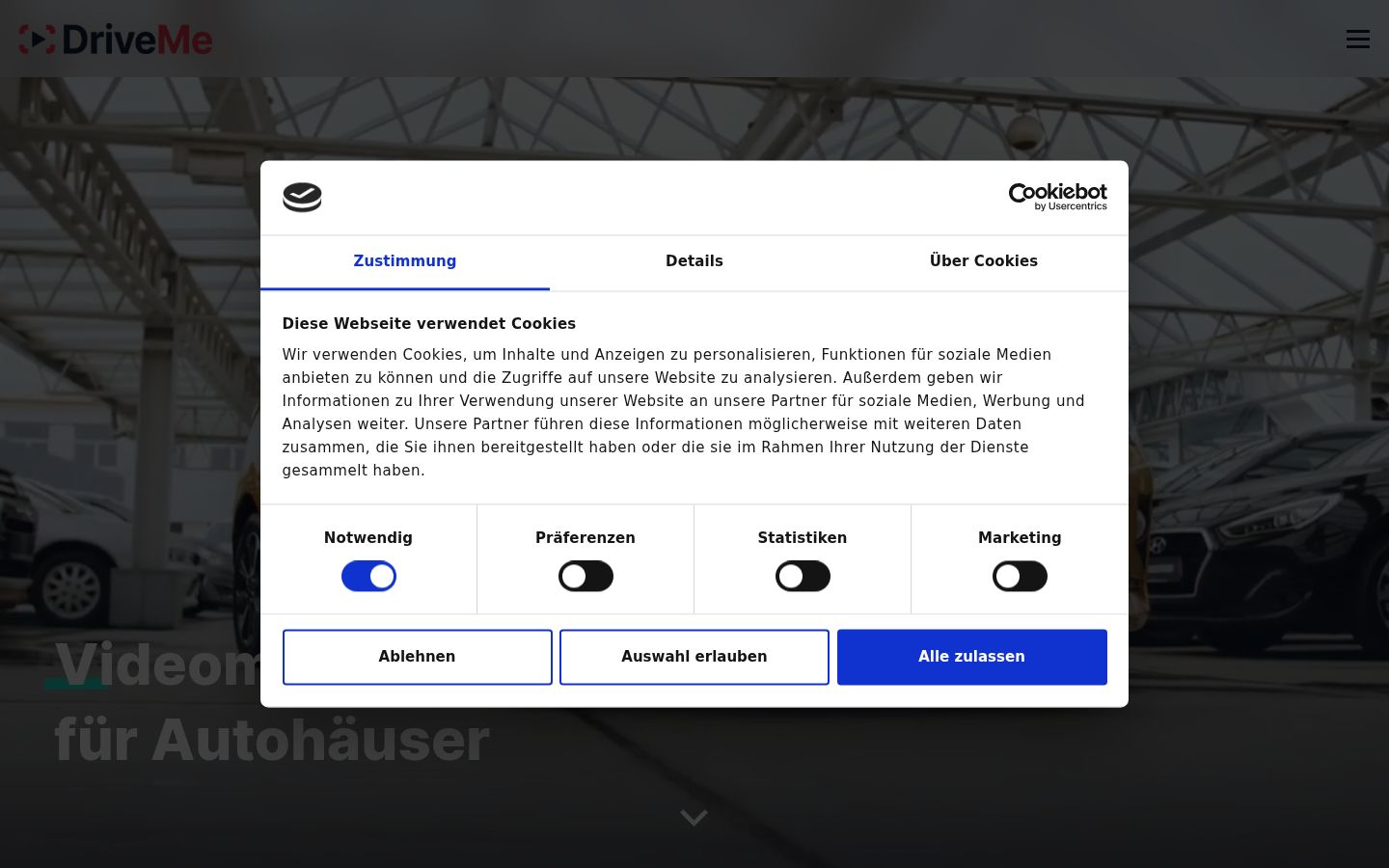 Capture d'écran de la bannière de consentement affichée avant toute interaction