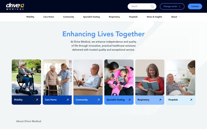 Captură de ecran a drivemedical.co.uk