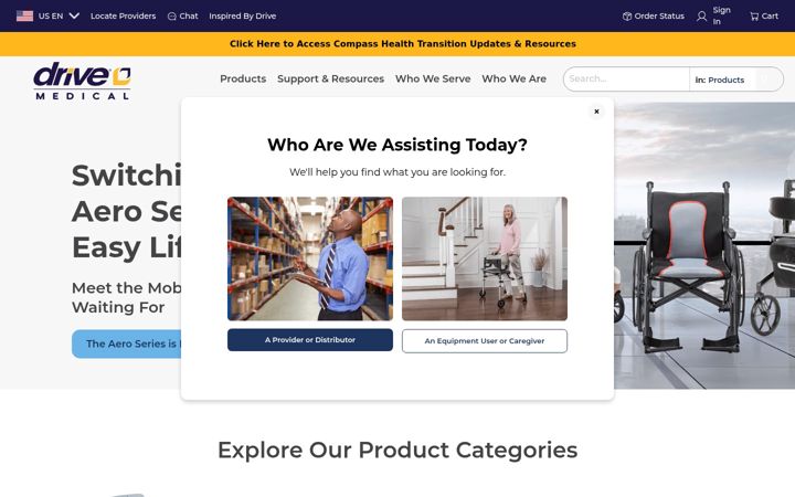 Screenshot of drivemedical.com