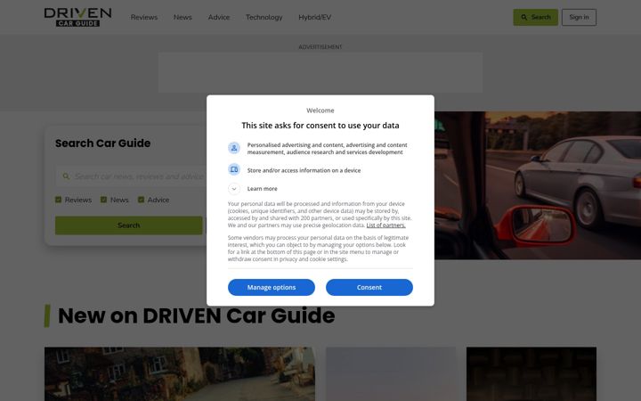 Screenshot of drivencarguide.co.nz
