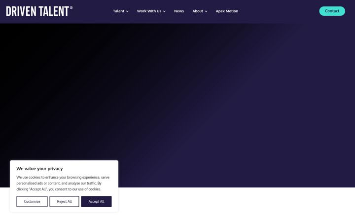 Captură de ecran a driventalent.co.uk