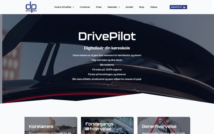Screenshot του drivepilot.dk