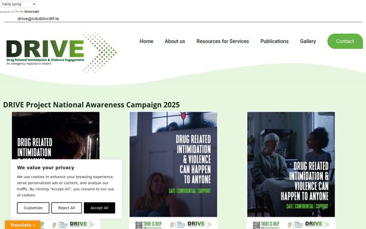 Captura de pantalla de driveproject.ie