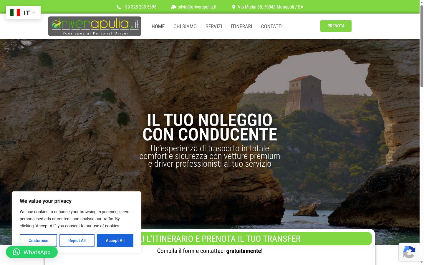 Screenshot of the consent banner shown before any interaction