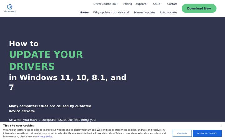 Screenshot of drivereasy.com