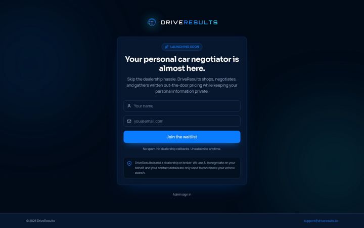 Capture d'écran de driveresults.io