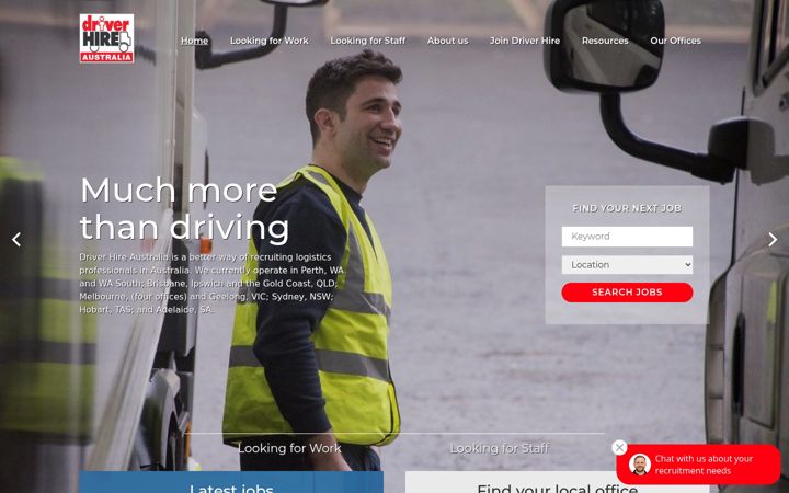 Capture d'écran de driverhire.com.au