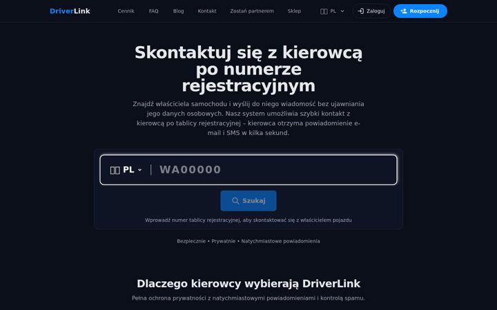 Captura de ecrã de driverlink.pl